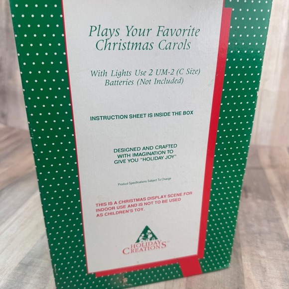 Vintage Animated Santa Reading Musical Holiday Scene HOLIDAY CREATIONS, INC 1993 - Picture 3 of 9